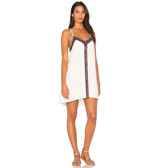 Revolve Sanctuary Maya Light Dune Boho Embroidered Mini Dress Small - Picture 1 of 6